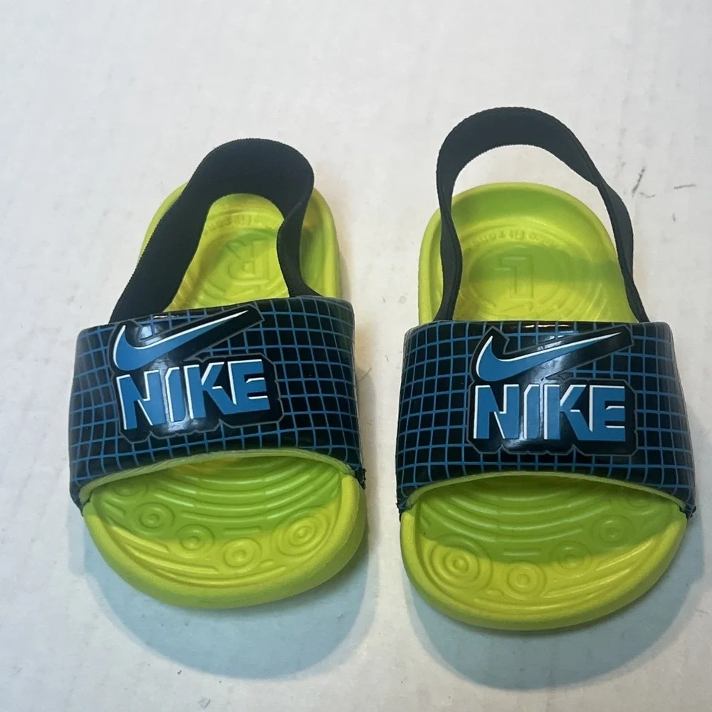 Nike Kawa SE Slides Toddler Sandals Baby Volt Blue CW1658-001 Size 5C
